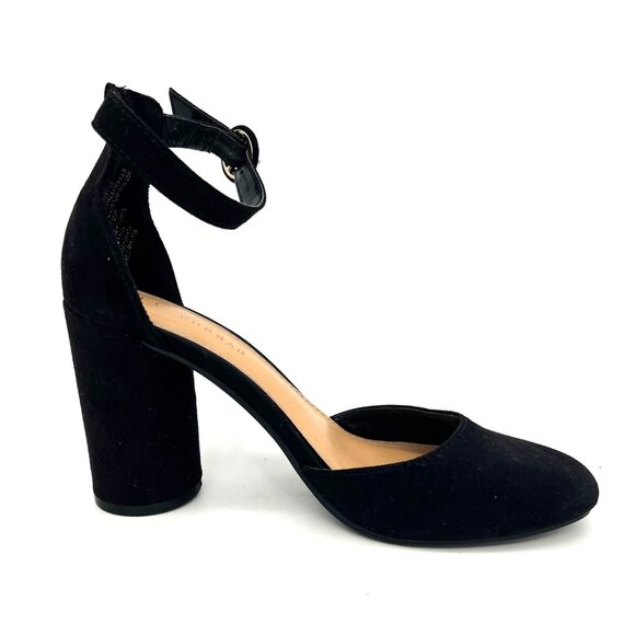 Lauren Conrad Hydrangea Womens Shoes Size 6.5 Black Suede Ankle Strap Block Heel - Picture 12 of 15